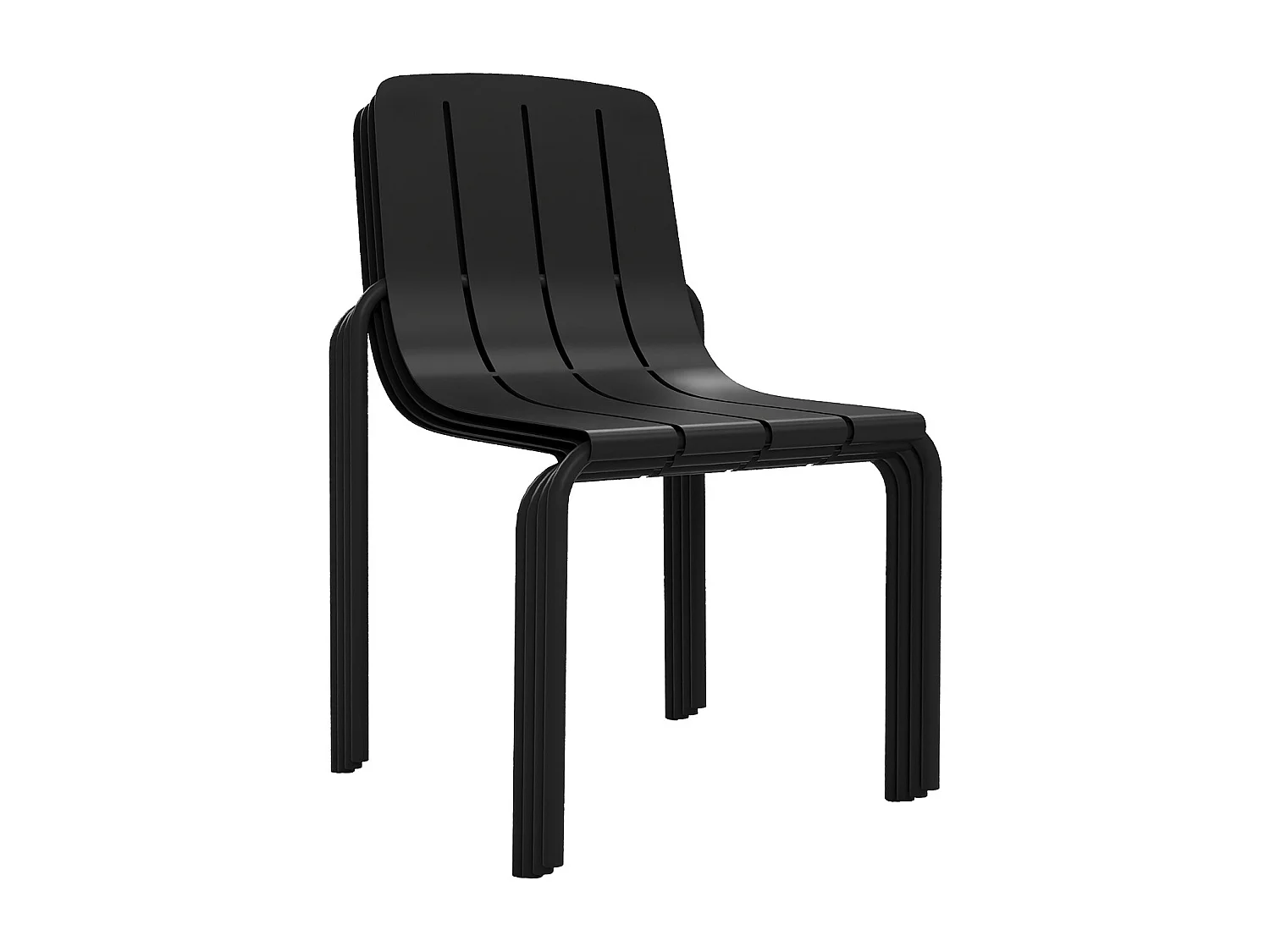 Sala da pranzo da giardino in metallo: un tavolo L.70 cm e 2 sedie impilabili - Nero - BALVORA di MYLIA