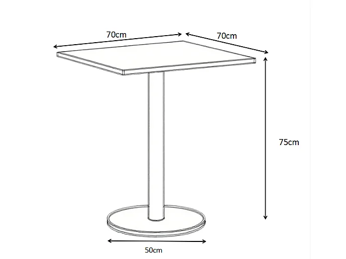 Sala da pranzo da giardino in metallo: un tavolo L.70 cm e 2 sedie impilabili - Nero - BALVORA di MYLIA