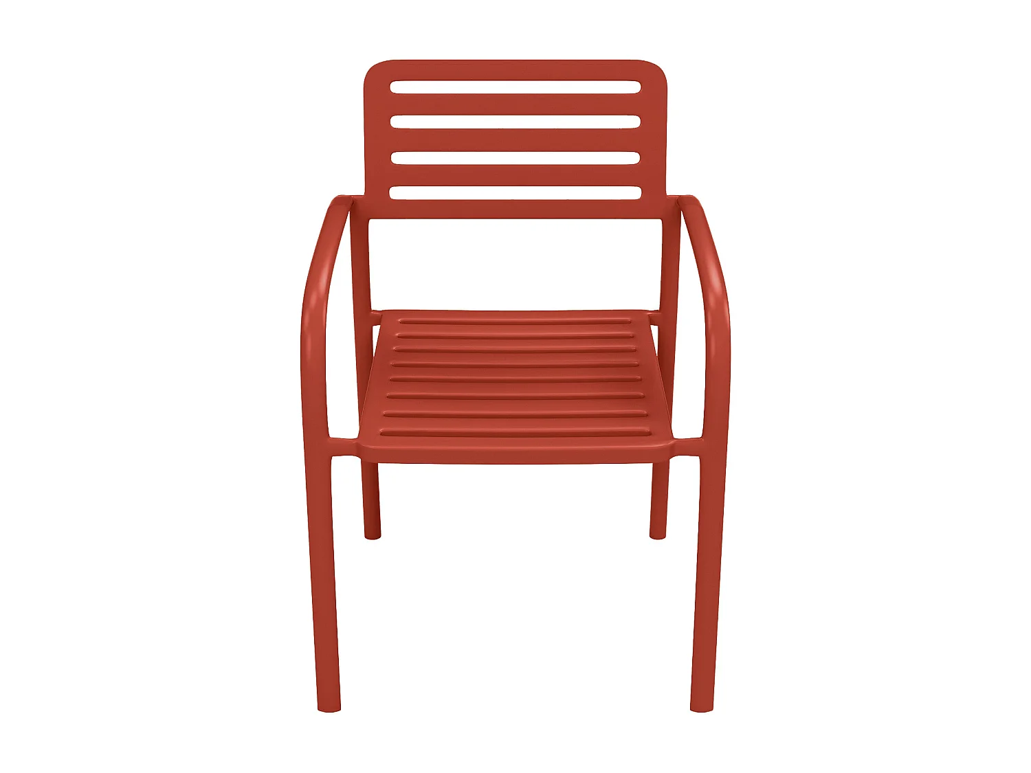 2er-Set Gartensessel stapelbar aus Metall – Terracotta – NILY von MYLIA