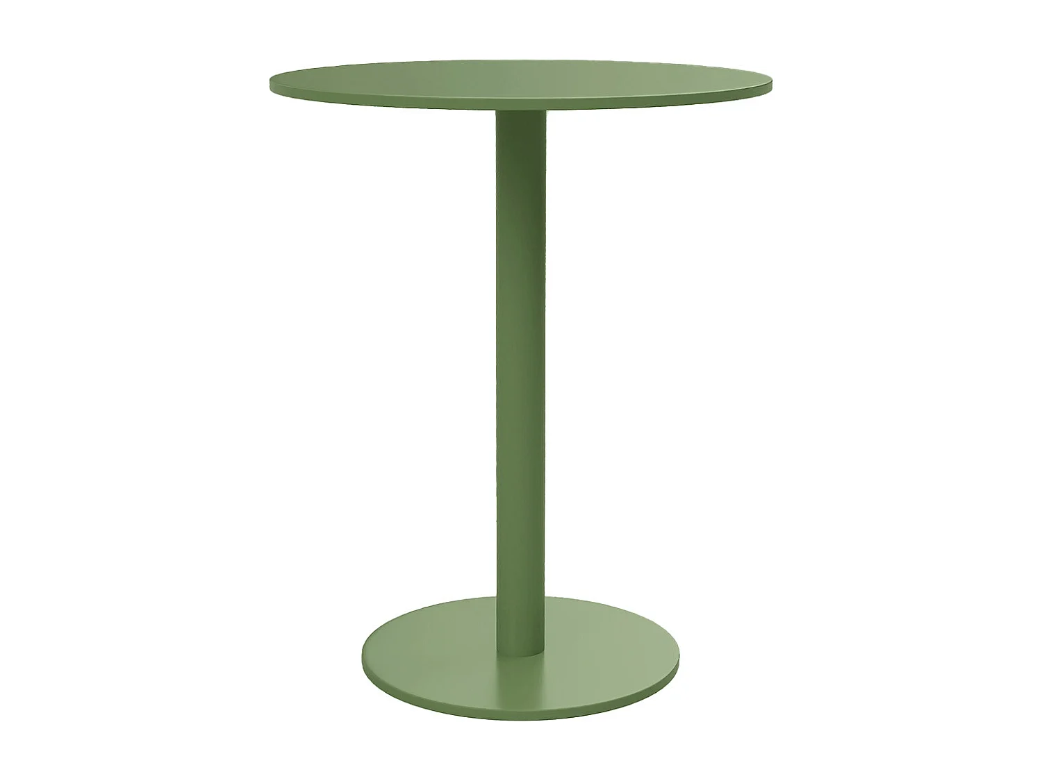 Salle à manger de jardin en métal : une table D.60 cm et 2 fauteuils empilables - Vert - NILY de MYLIA