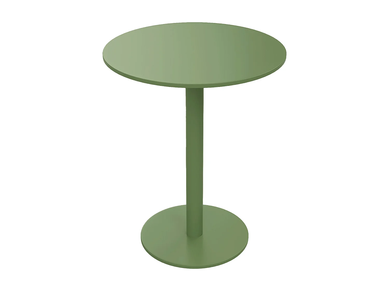 Salle à manger de jardin en métal : une table D.60 cm et 2 fauteuils empilables - Vert - NILY de MYLIA