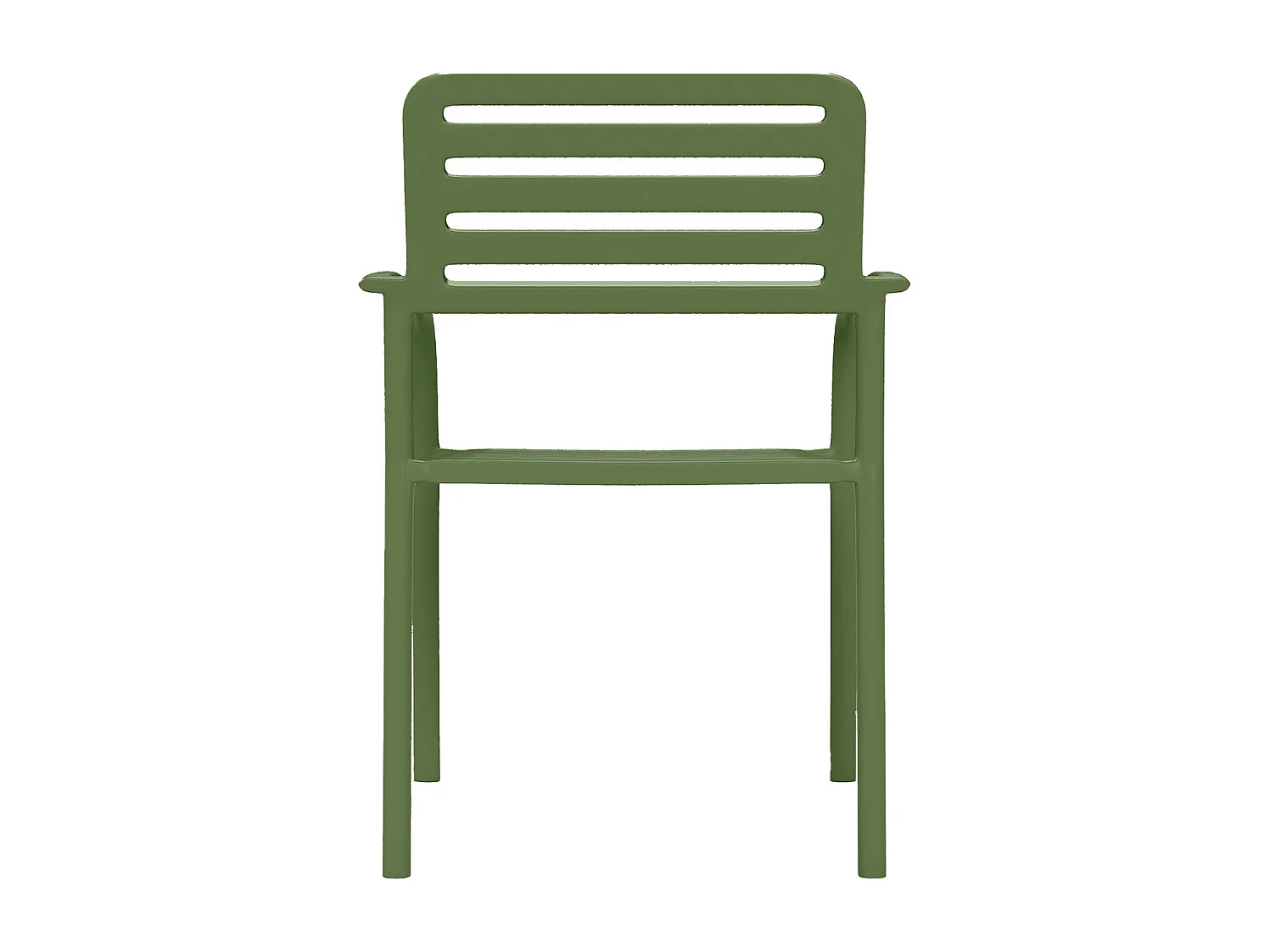 Salle à manger de jardin en métal : une table L.70 cm et 2 fauteuils empilables - Vert - NILY de MYLIA