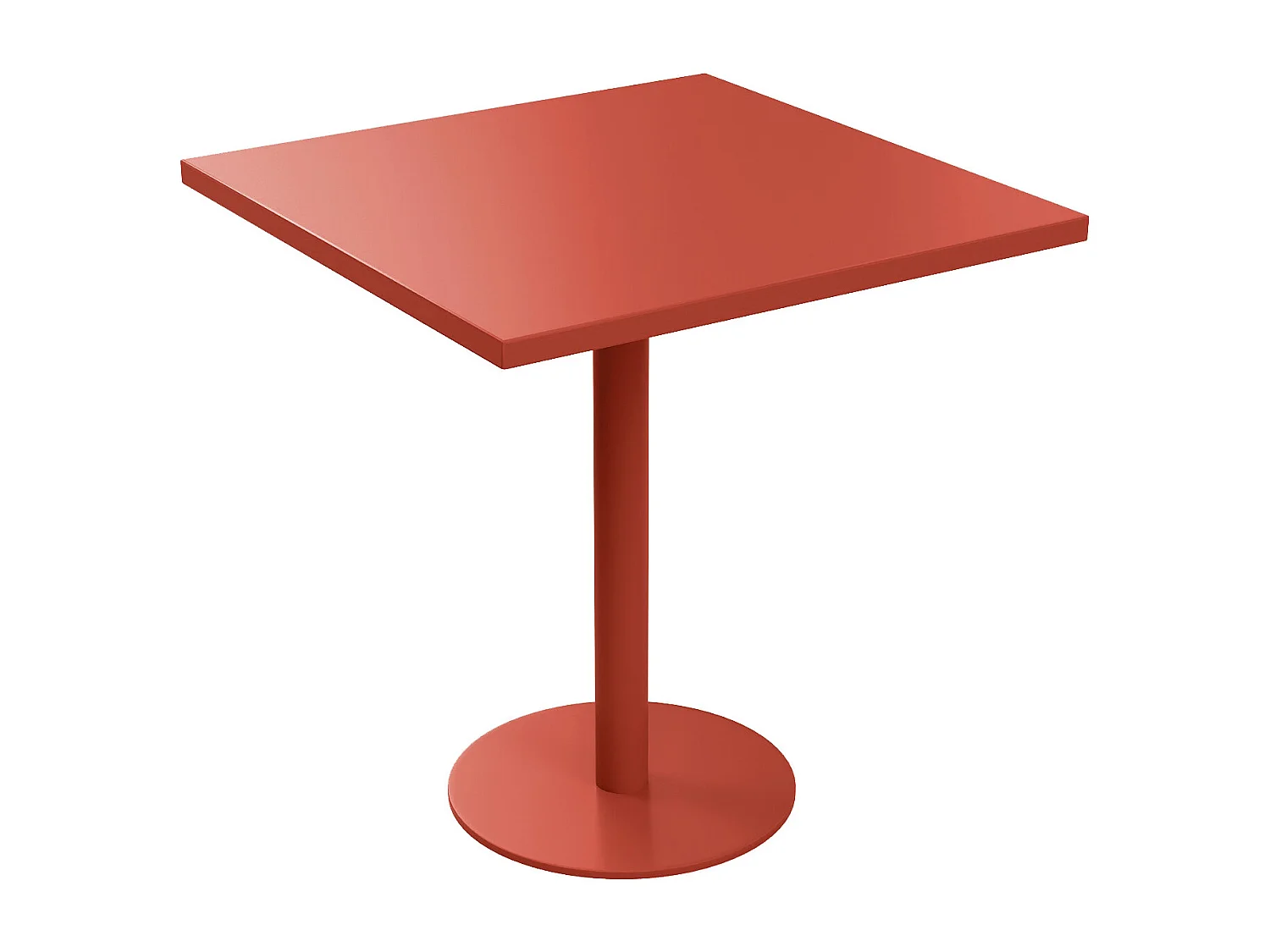 Salle à manger de jardin en métal : une table L.70 cm et 2 fauteuils empilables - Terracotta - NILY de MYLIA