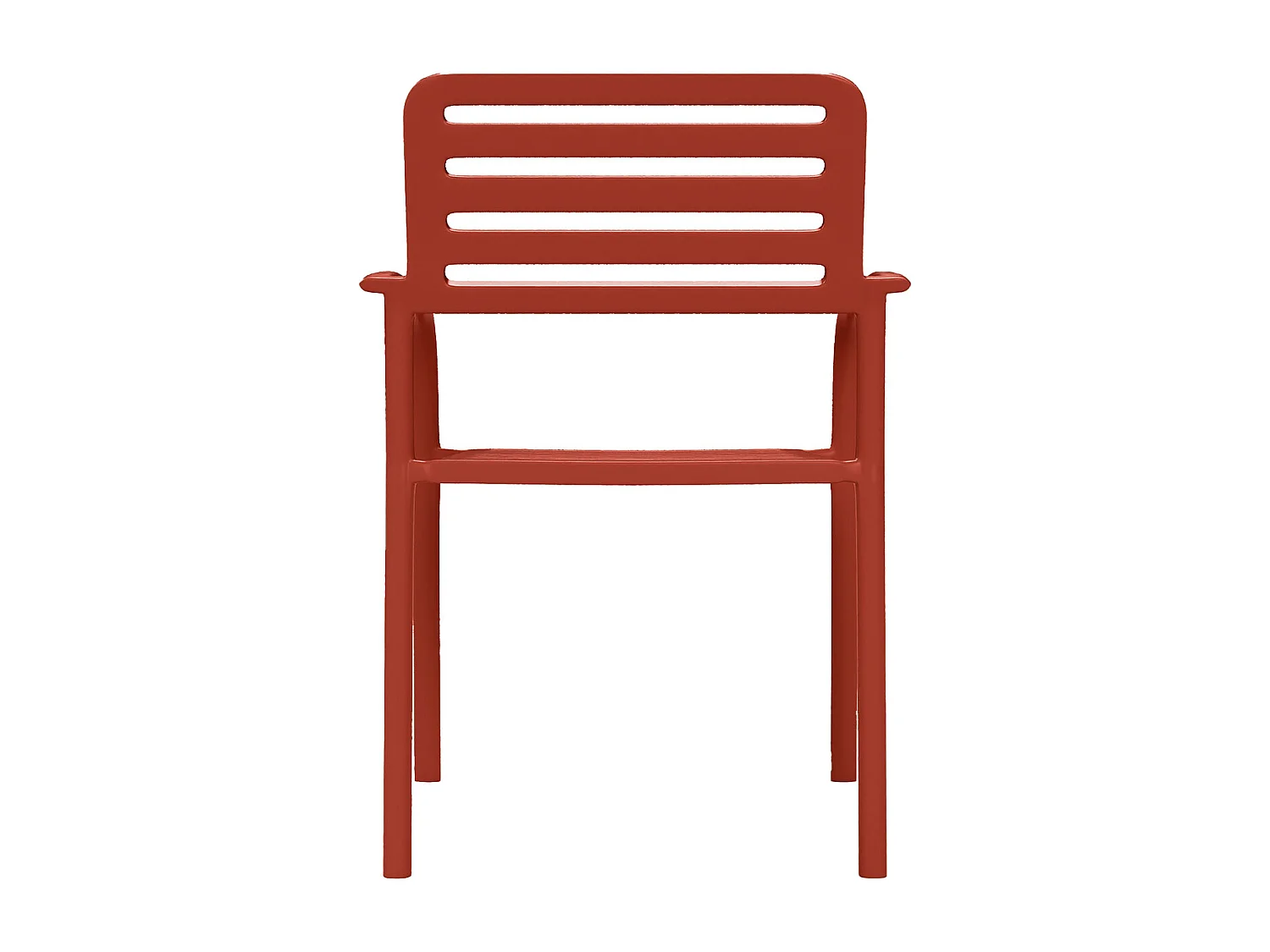 Salle à manger de jardin en métal : une table L.70 cm et 2 fauteuils empilables - Terracotta - NILY de MYLIA