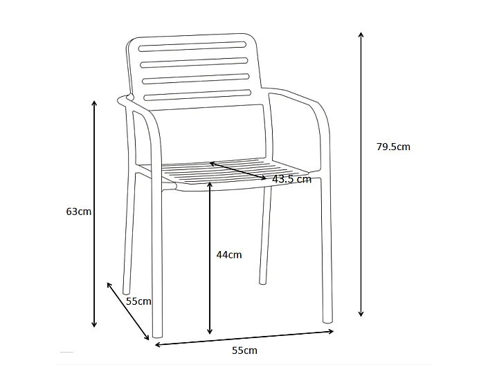 Salle à manger de jardin en métal : une table L.70 cm et 2 fauteuils empilables - Terracotta - NILY de MYLIA