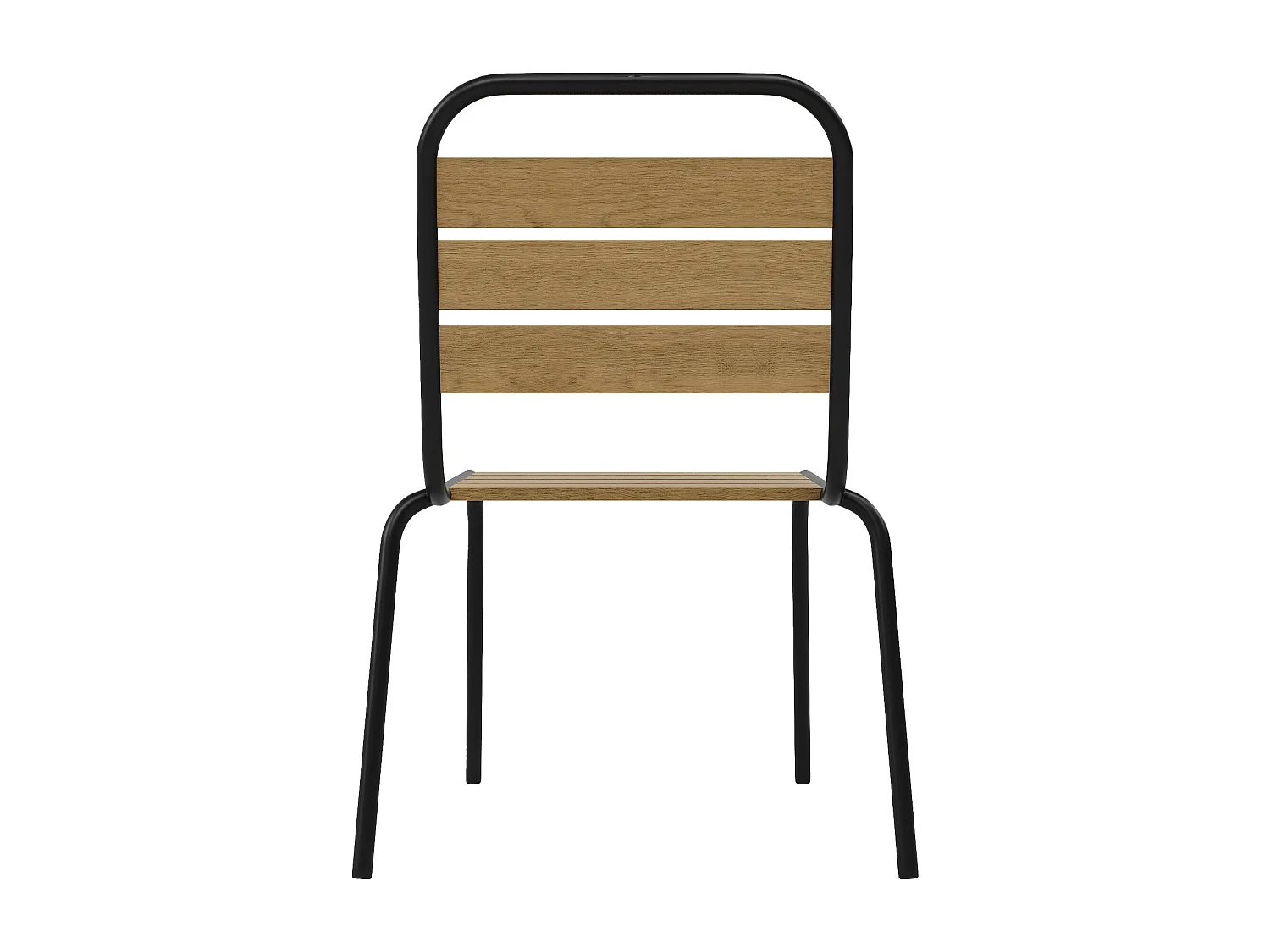 Gartenstuhl 2er-Set stapelbar - Polywood & Metall - Schwarz - LYLIOS de MYLIA