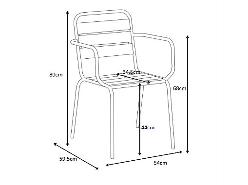 Salle à manger de jardin en polywood et métal : une table L.70 cm et 2 fauteuils empilables - Noir - LYLIOS de MYLIA