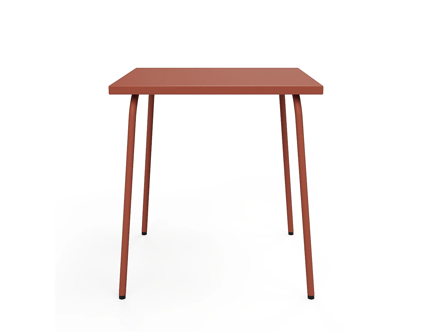 Salle à manger de jardin en métal - une table L.70 cm et 2 fauteuils empilables - Terracotta - MIRMANDE de MYLIA