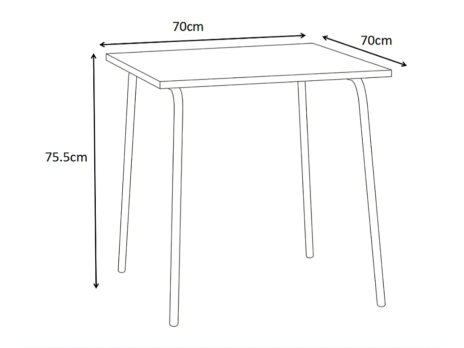 Salle à manger de jardin en métal - une table L.70 cm et 2 fauteuils empilables - Terracotta - MIRMANDE de MYLIA