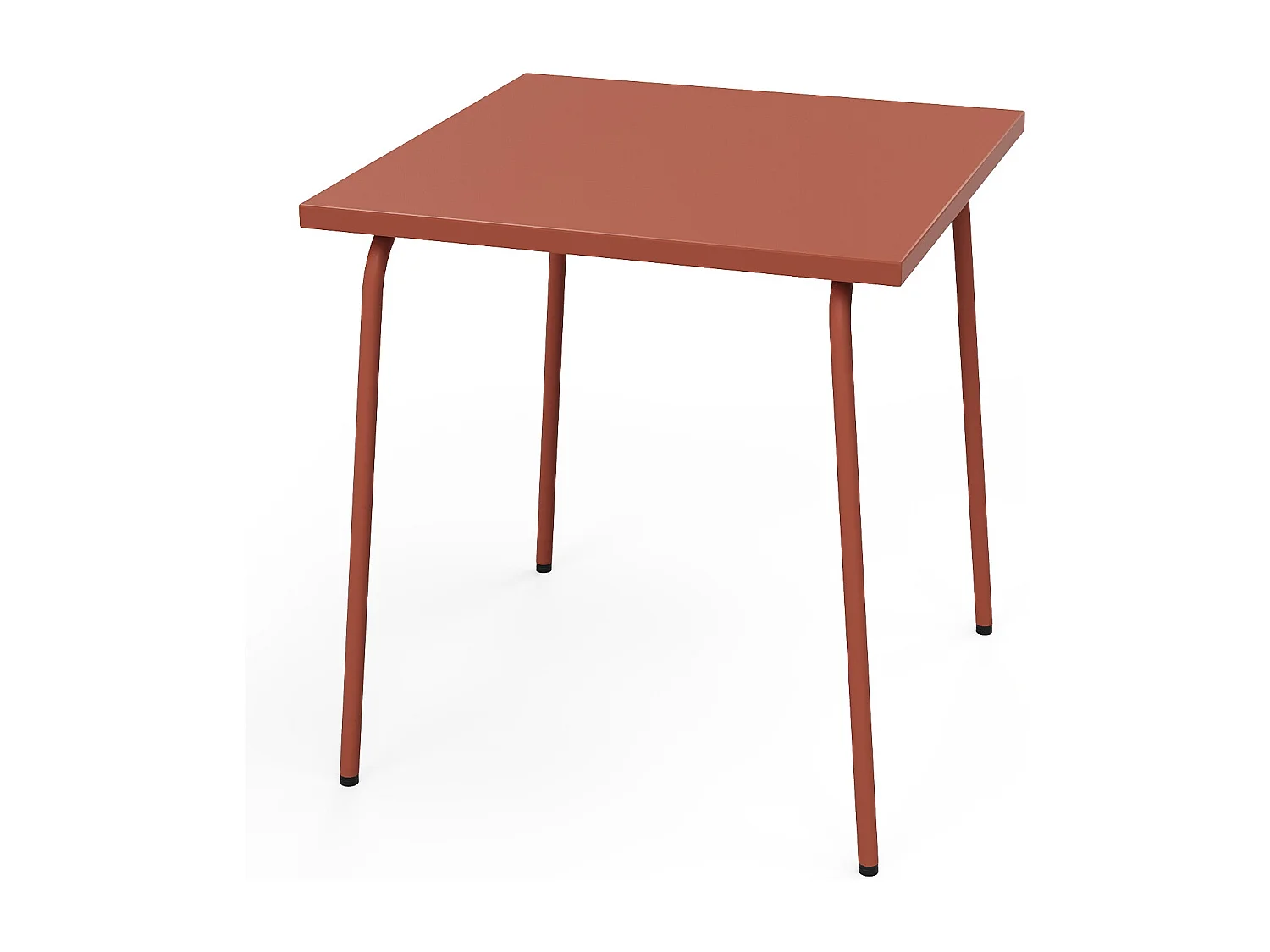 Salle à manger de jardin en métal - une table L.70 cm et 2 chaises empilables - Terracotta - MIRMANDE de MYLIA