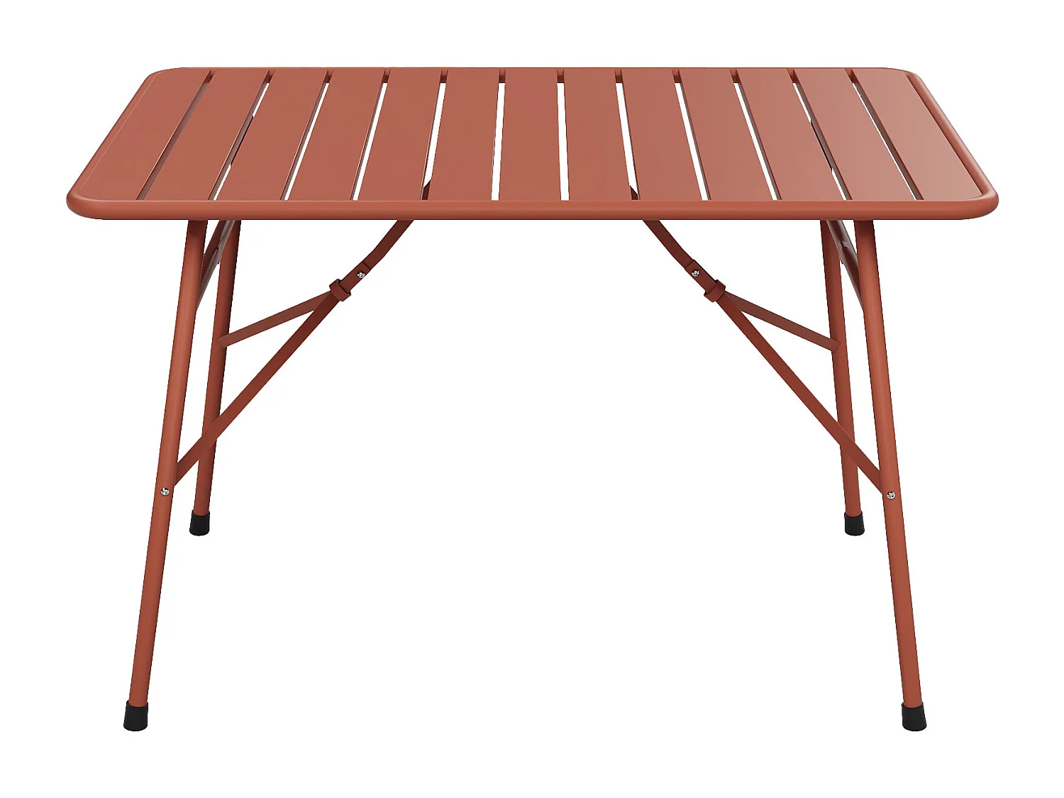 Salle à manger de jardin pliante en métal - une table L.110 cm et 4 chaises - Terracotta - MIRMANDE de MYLIA