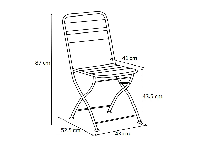 Salle à manger de jardin pliante en métal - une table L.110 cm et 4 chaises - Terracotta - MIRMANDE de MYLIA