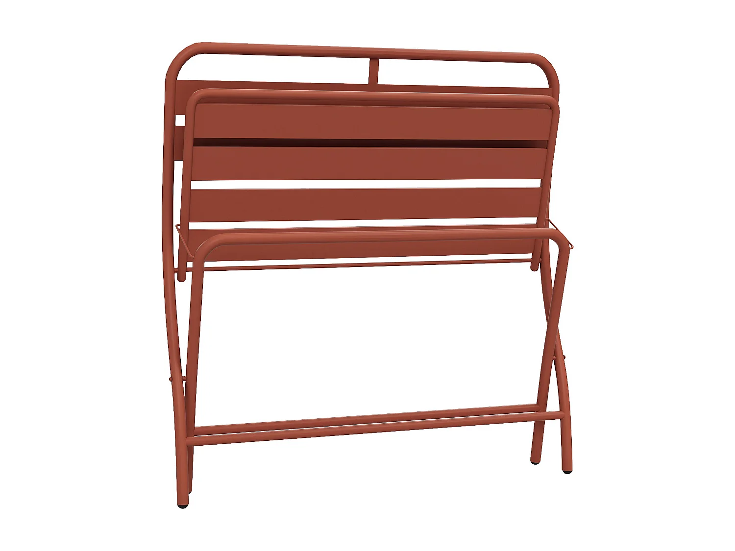 Salle à manger de jardin pliante en métal - une table L.110 cm et 2 bancs - Terracotta - MIRMANDE de MYLIA