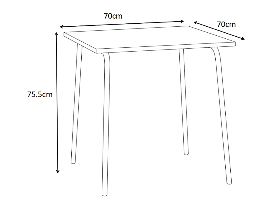 Tuineethoek van metaal - een tafel van 70 cm breed en 2 stapelbare fauteuils - Amandel groen - MIRMANDE van MYLIA