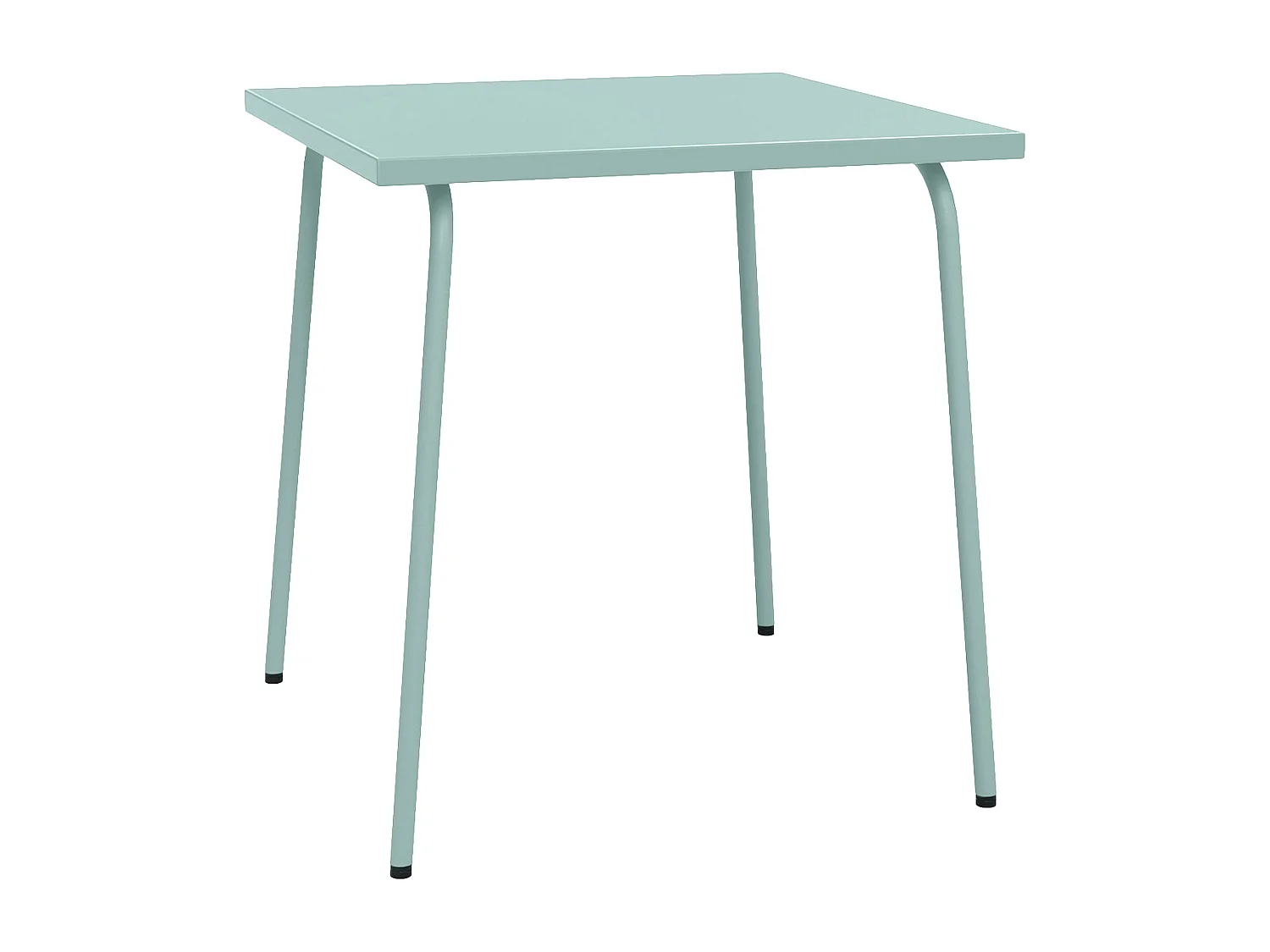 Tuineethoek van metaal - een tafel van 70 cm breed en 2 stapelbare fauteuils - Amandel groen - MIRMANDE van MYLIA