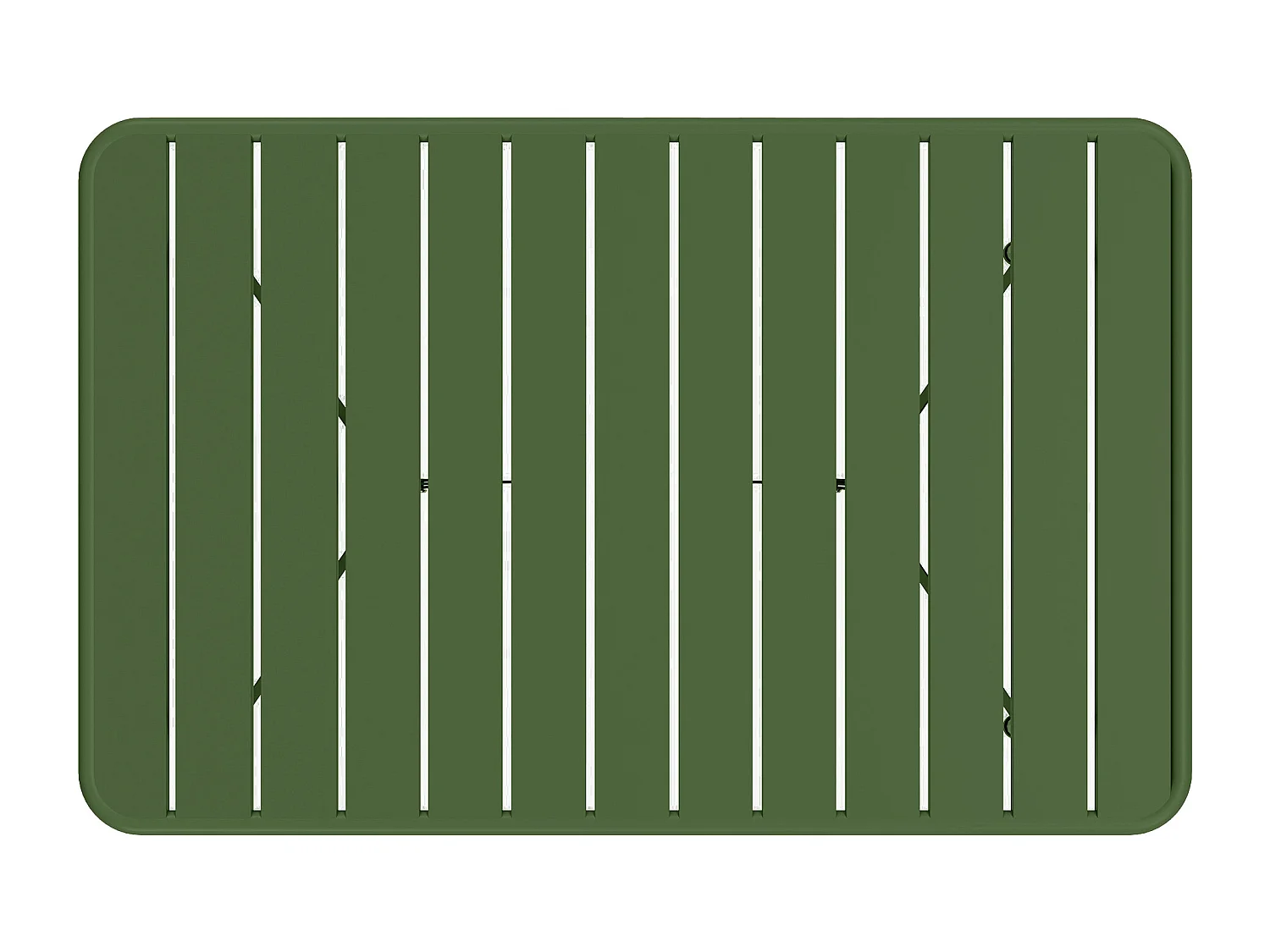 Salle à manger de jardin en métal - une table pliante L.110 cm et 2 bancs - Kaki - MIRMANDE de MYLIA