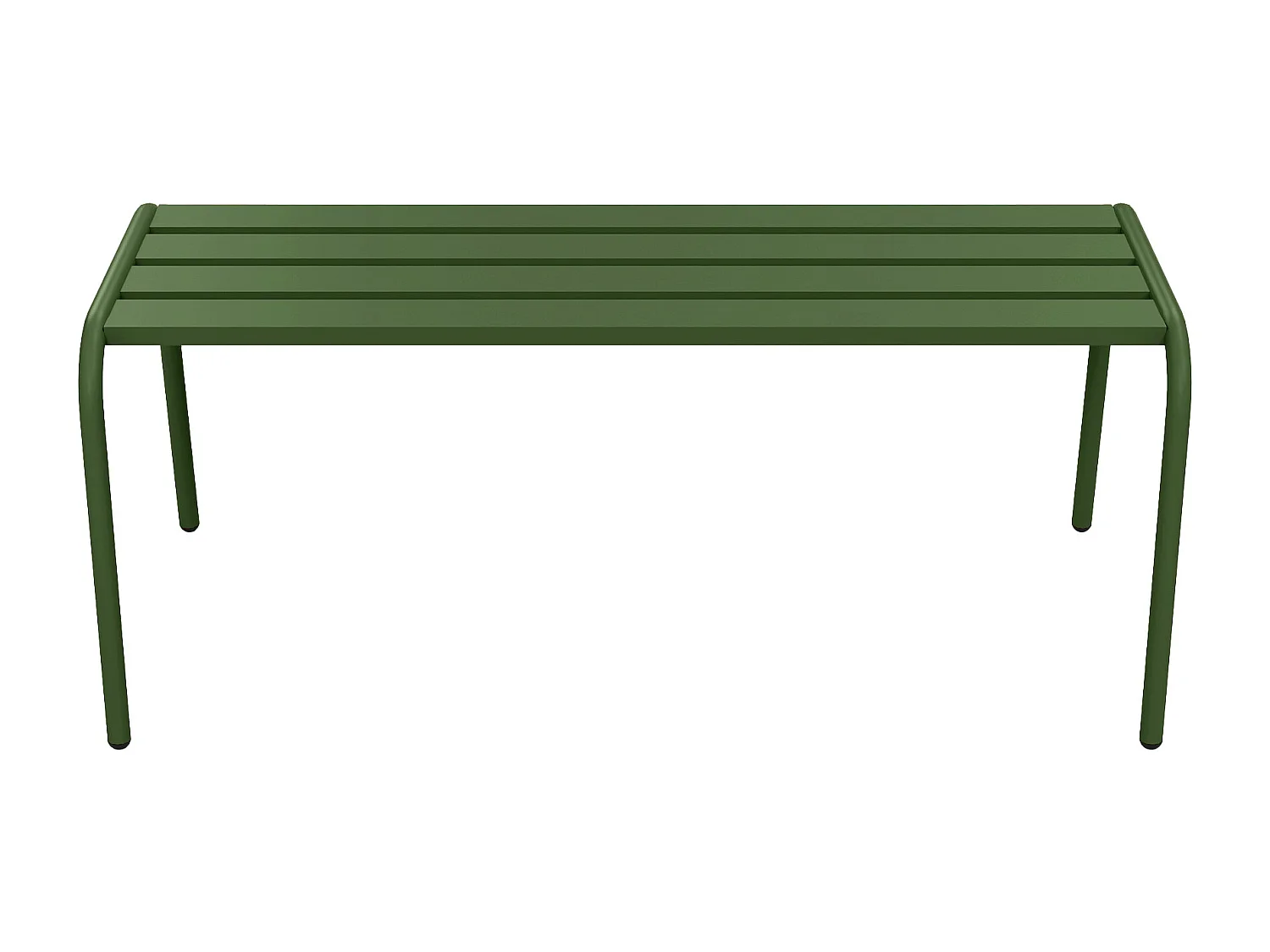 Salle à manger de jardin en métal - une table pliante L.110 cm et 2 bancs - Kaki - MIRMANDE de MYLIA