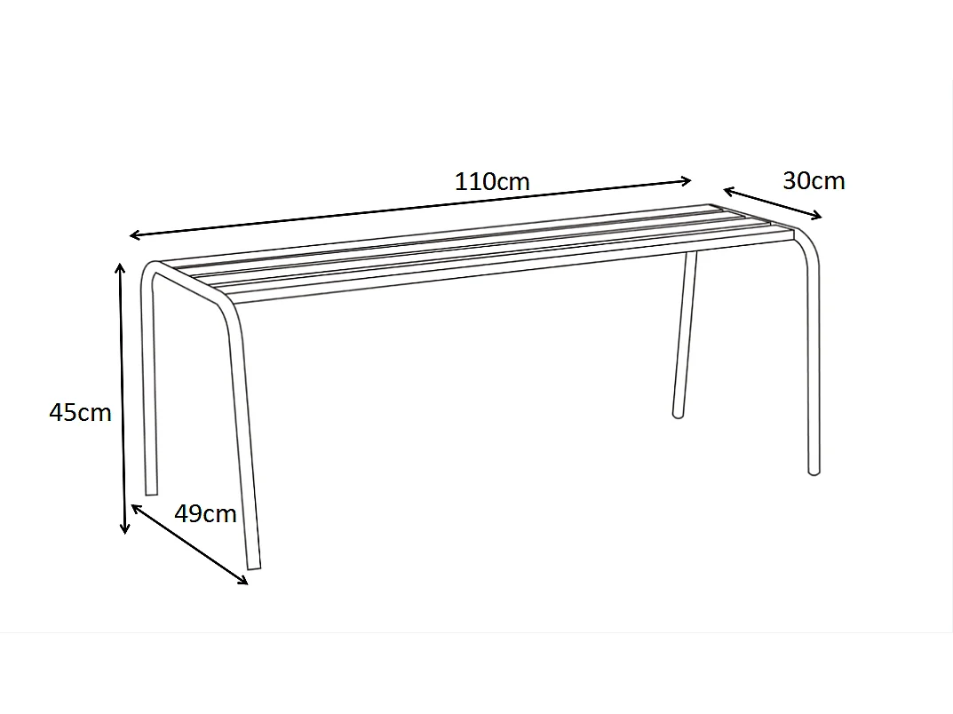 Salle à manger de jardin en métal - une table pliante L.110 cm et 2 bancs - Kaki - MIRMANDE de MYLIA