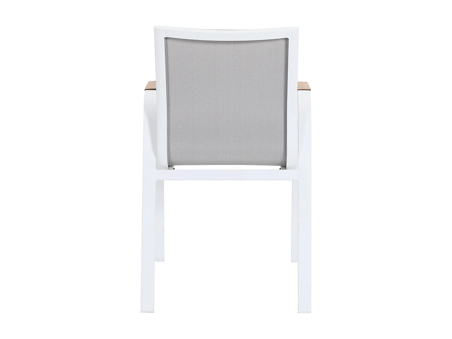 Conjunto de 2 poltronas de jardim empilháveis em alumínio e textilene - Cinzento claro e branco - ZEYVA da MYLIA