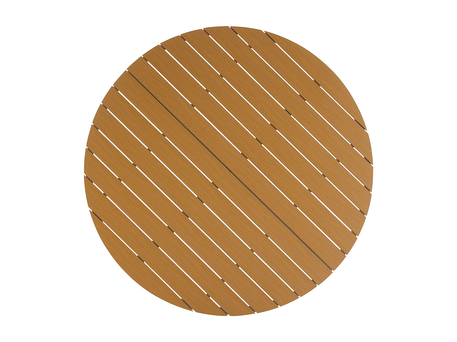 Conjunto de sala de jantar de jardim em alumínio: mesa redonda D.125 cm e 4 poltronas - Branco e natural claro - ZEYVA da MYLIA