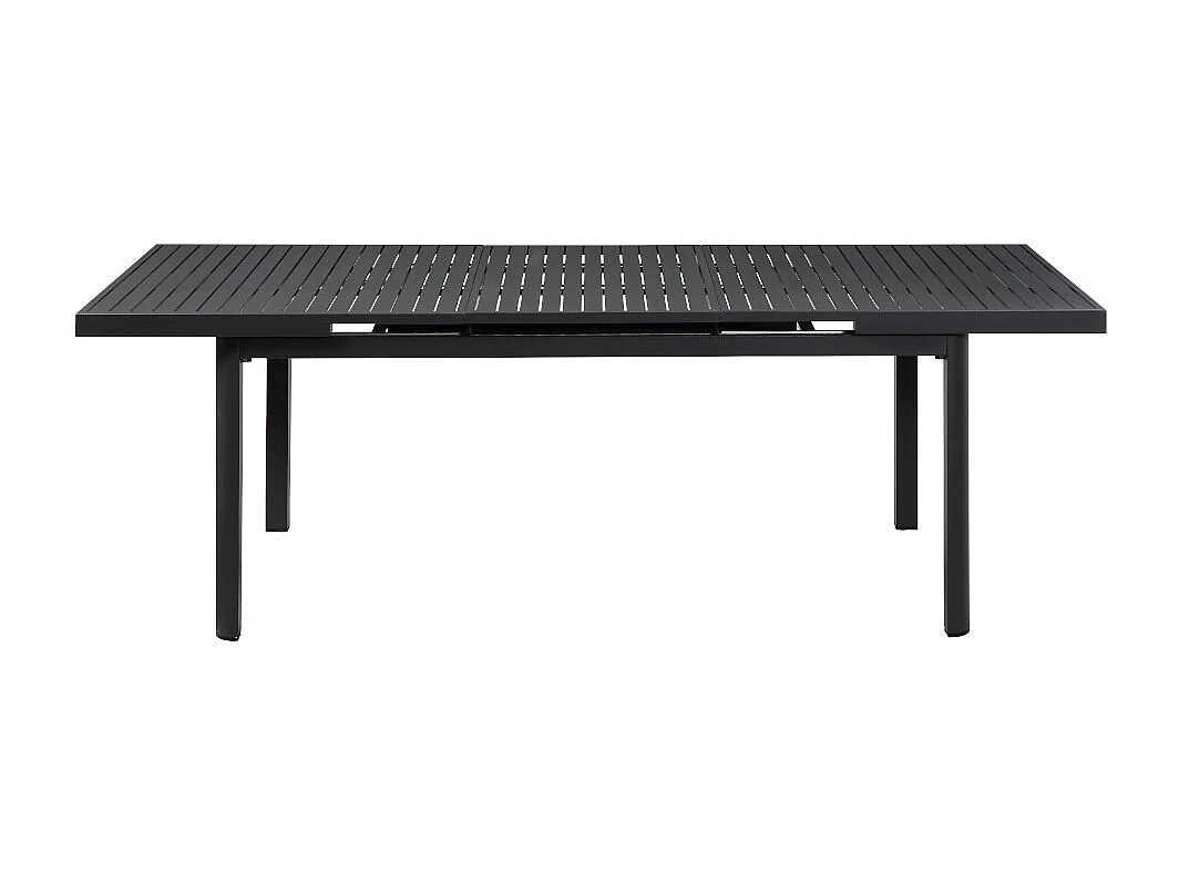 Salle à manger de jardin en aluminium : une table extensible L.180/240 cm et 6 fauteuils - Anthracite - ZEYVA de MYLIA