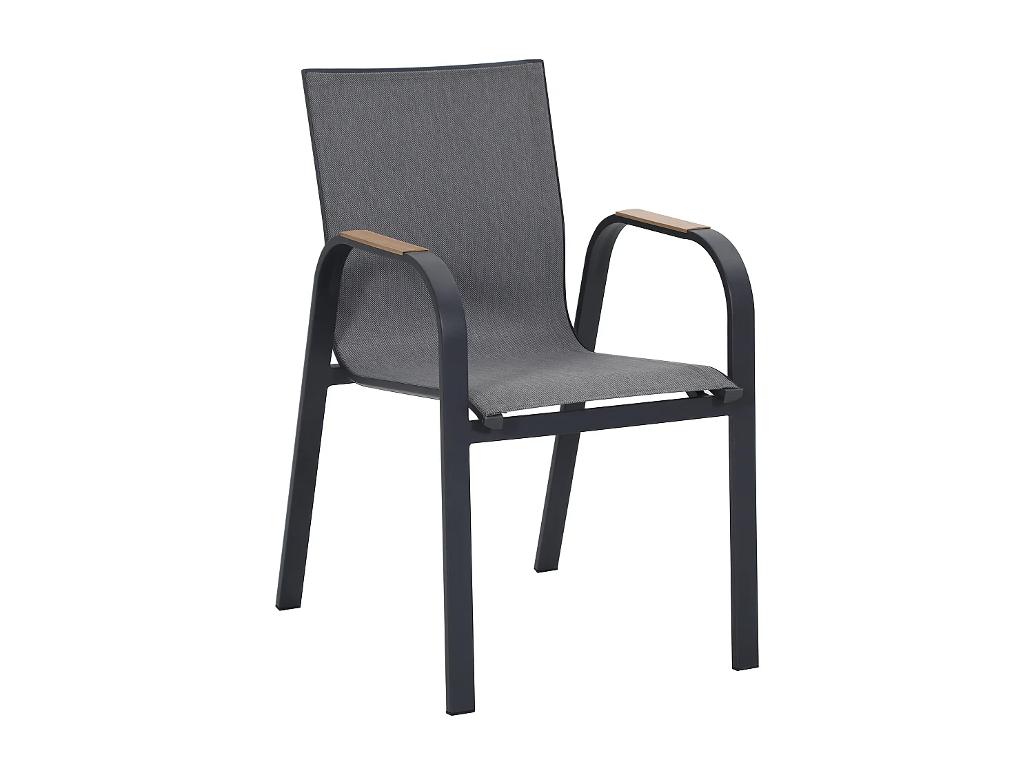 Salle à manger de jardin en aluminium : une table extensible L.180/240 cm et 8 fauteuils - Anthracite - ZEYVA de MYLIA