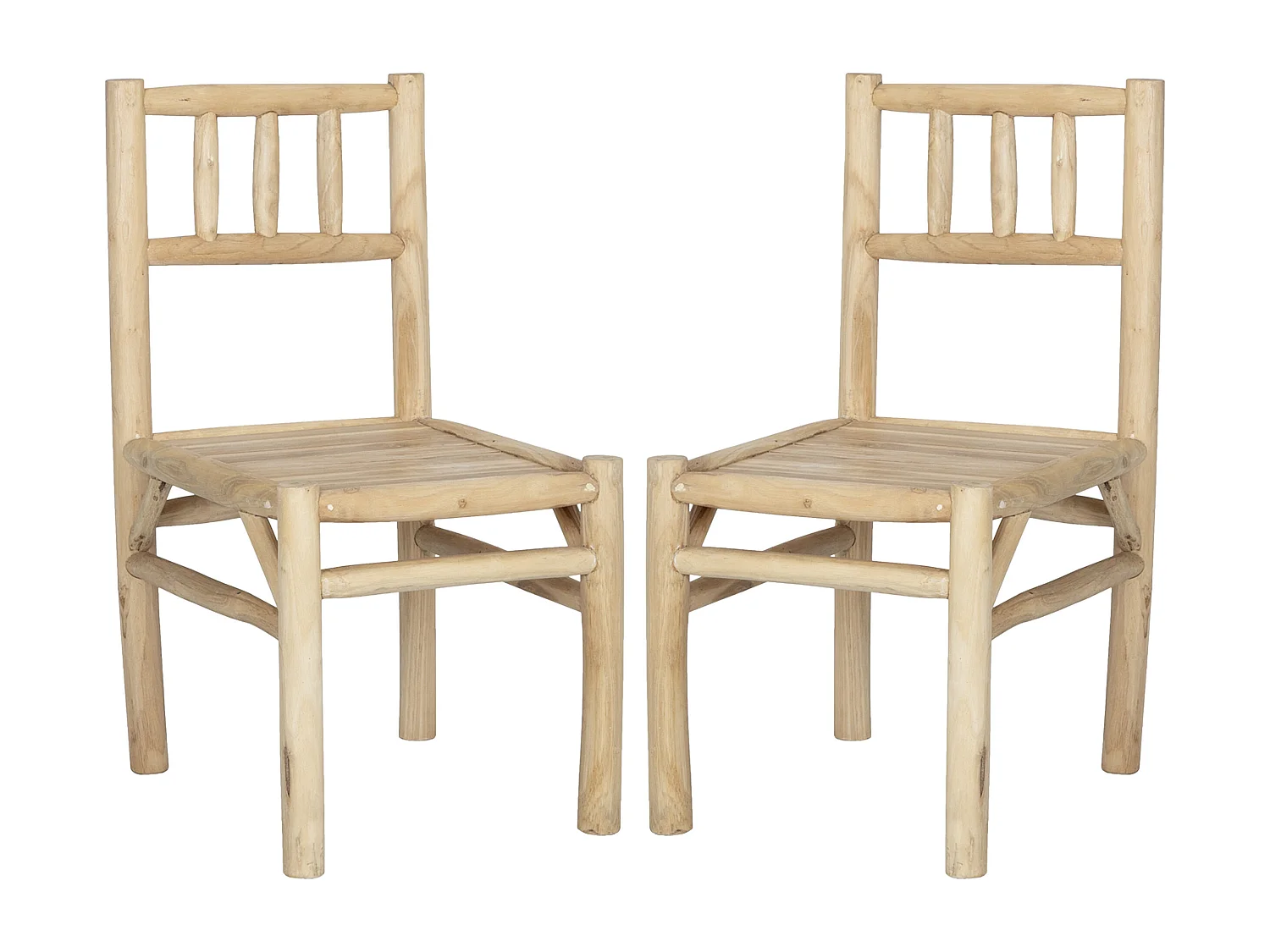 Conjunto de 2 cadeiras de jardim em teca - Natural claro - TULUM da MYLIA