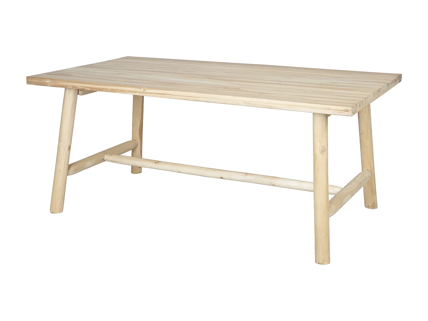 Sala de jantar de jardim em teca: mesa C.180 cm e 6 cadeiras - Natural claro - TULUM da MYLIA