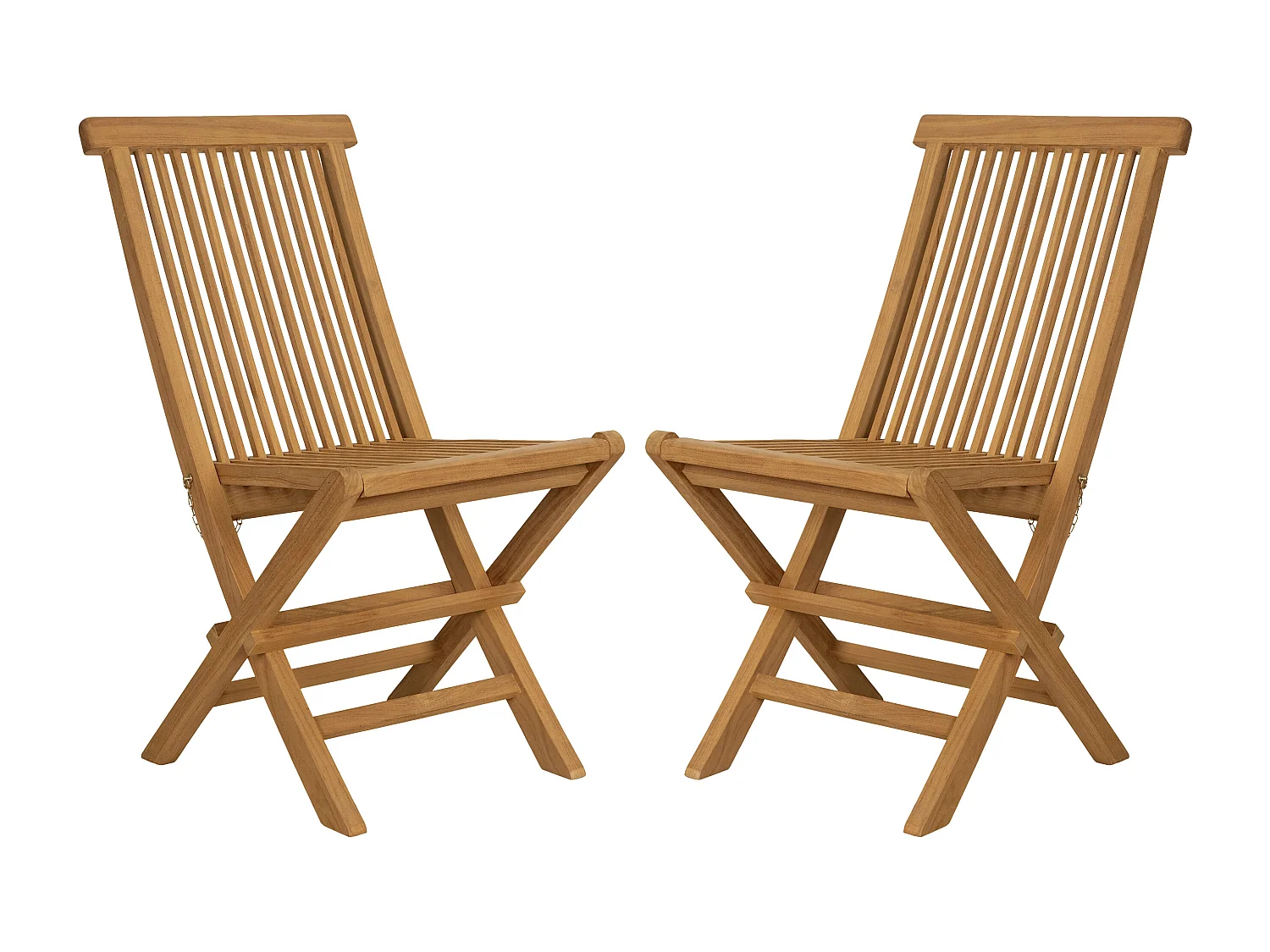 Salle à manger de jardin en teck : une table extensible L.120 / 170 cm et 6 chaises pliantes - Naturel clair - BYBLOS II de MYLIA