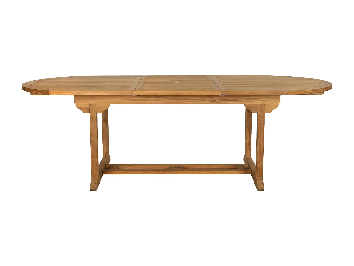 Salle à manger de jardin en teck : une table extensible L.180 / 240 cm et 6 fauteuils pliants - Naturel clair - BYBLOS II de MYLIA