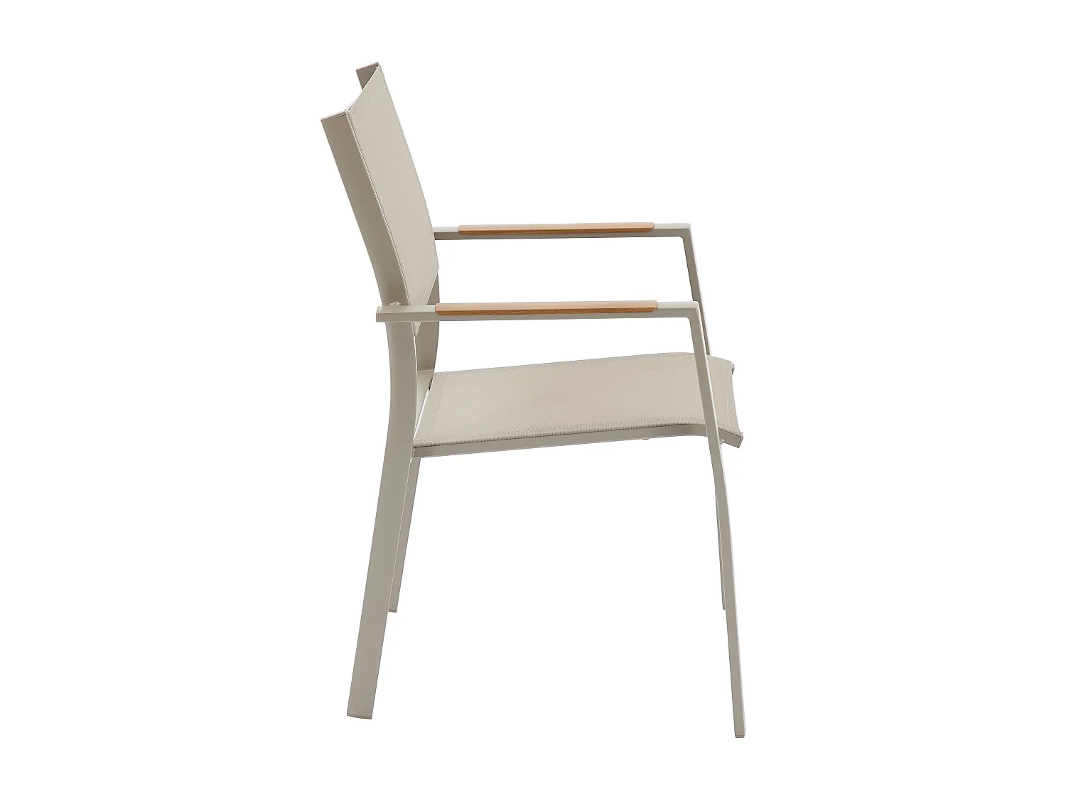 Lot de 2 fauteuils de jardin empilables en aluminium et textilène - Taupe - MACILA de MYLIA