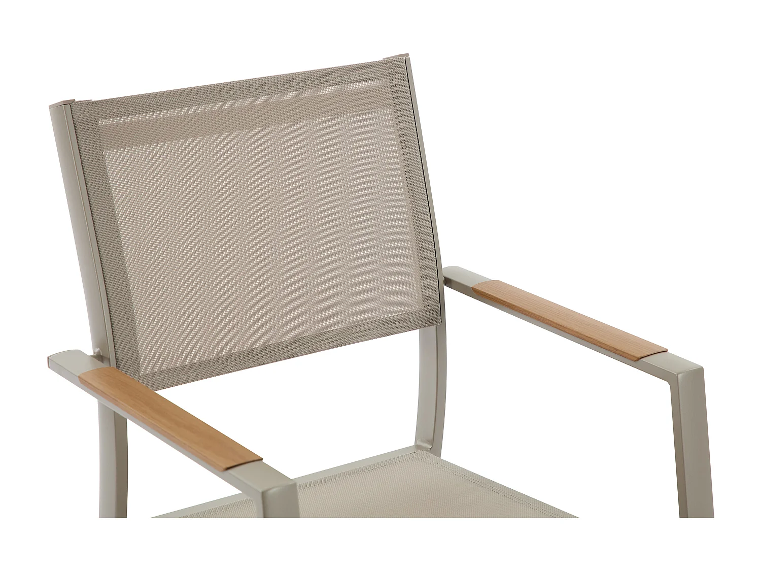 Lot de 2 fauteuils de jardin empilables en aluminium et textilène - Taupe - MACILA de MYLIA