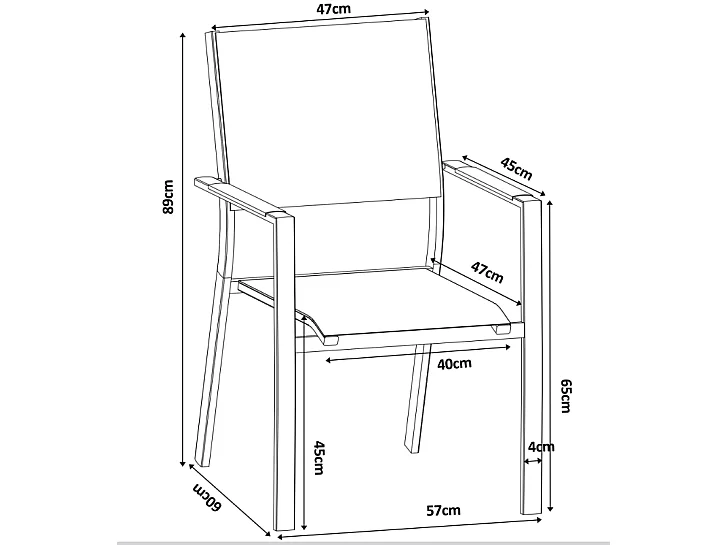 Salle à manger de jardin en aluminium : une table ronde extensible L.150/200 cm et 4 fauteuils empilables - Anthracite - YOHA de MYLIA