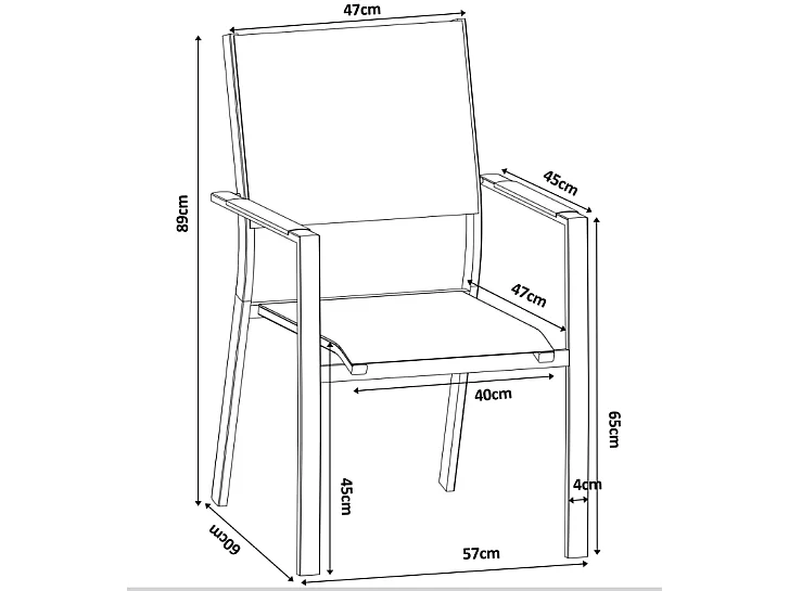 Salle à manger de jardin en aluminium : une table ronde extensible L.150/200 cm et 4 fauteuils empilables - Anthracite - YOHA de MYLIA