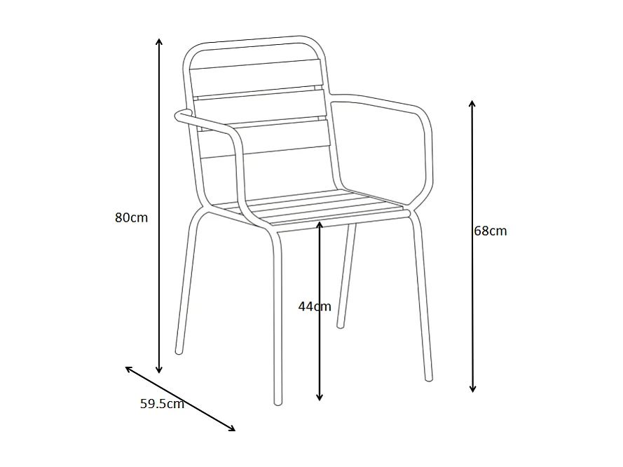 Salle à manger de jardin en métal - une table ronde D.130cm et 6 fauteuils empilables - Jaune moutarde - MIRMANDE de MYLIA