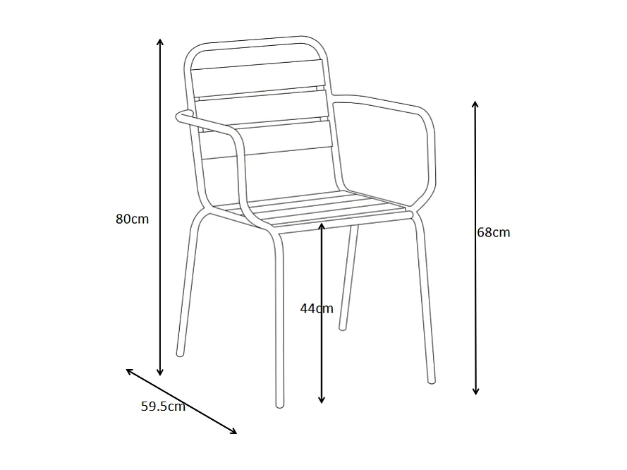 Salle à manger de jardin en métal - une table ronde D.130cm et 6 fauteuils empilables - Jaune moutarde - MIRMANDE de MYLIA