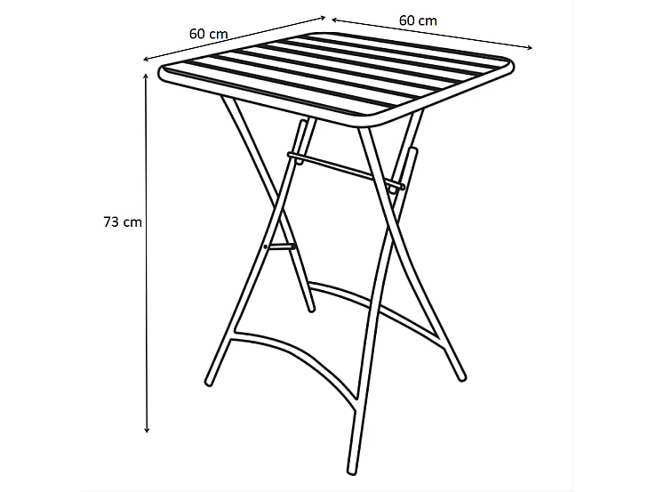 Salle à manger de jardin pliante en métal - une table L.60 cm et 2 chaises pliantes - Jaune moutarde - MIRMANDE de MYLIA
