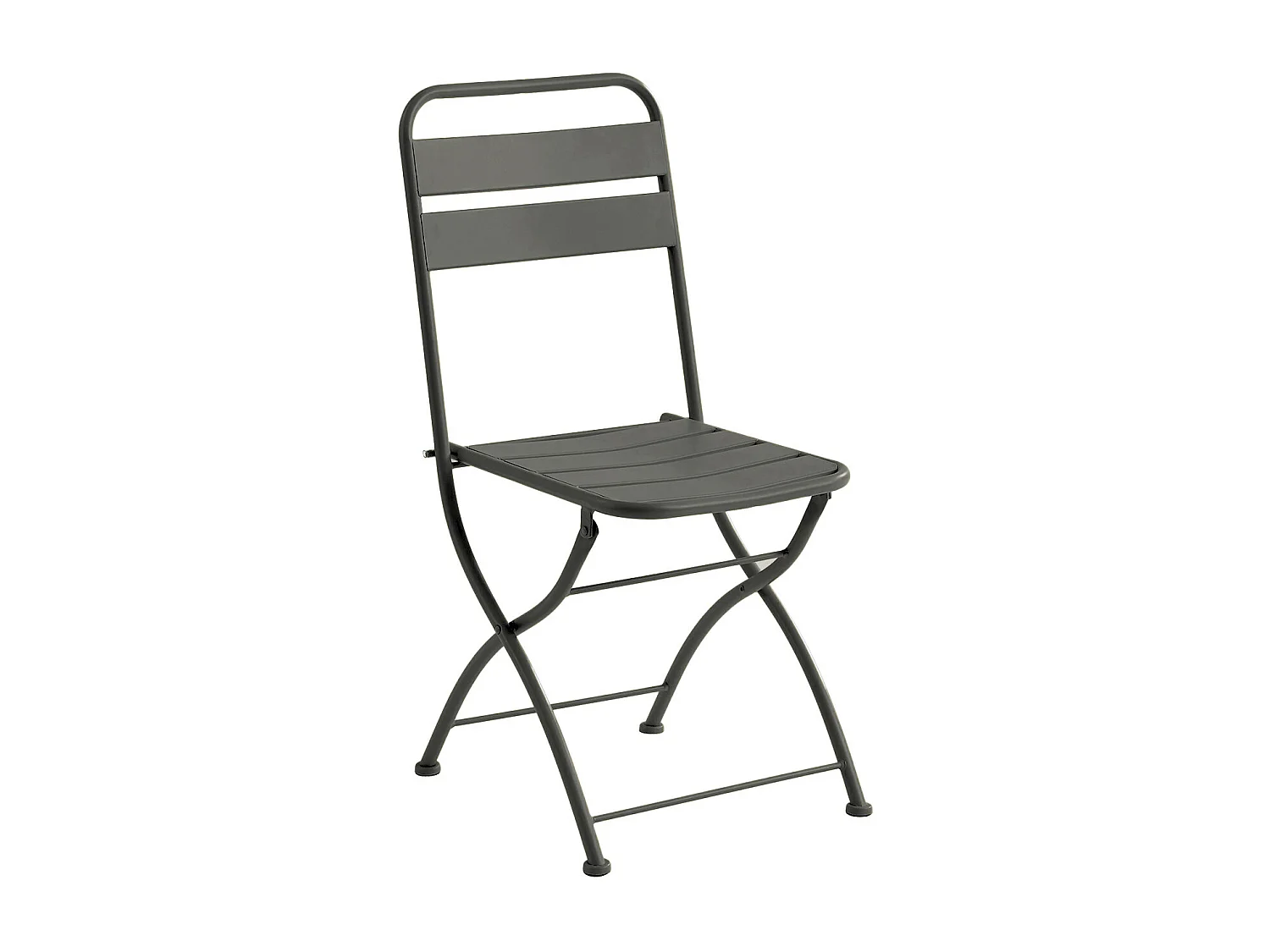 Salle à manger de jardin pliante en métal - une table L.60 cm et 2 chaises pliantes - Gris anthracite - MIRMANDE de MYLIA