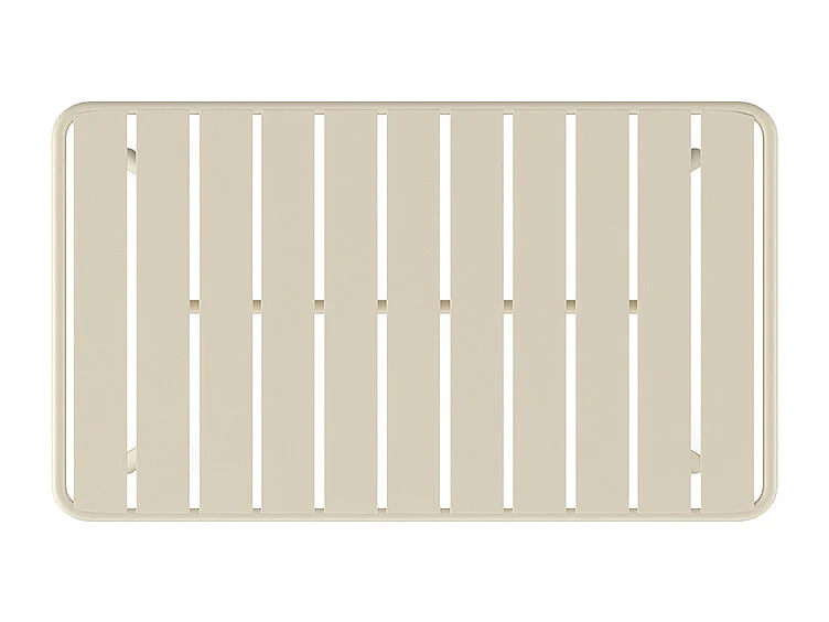 Set da giardino in metallo: una panchina, 2 poltrone basse e un tavolino - Beige - MIRMANDE di MYLIA