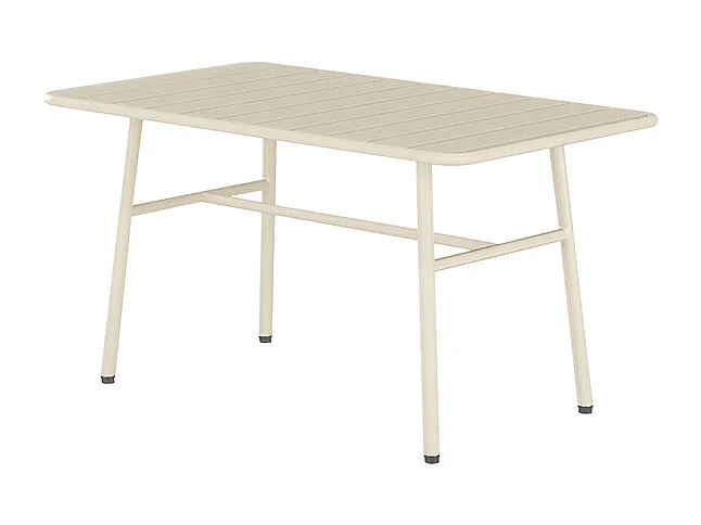 Set da giardino in metallo: una panchina, 2 poltrone basse e un tavolino - Beige - MIRMANDE di MYLIA