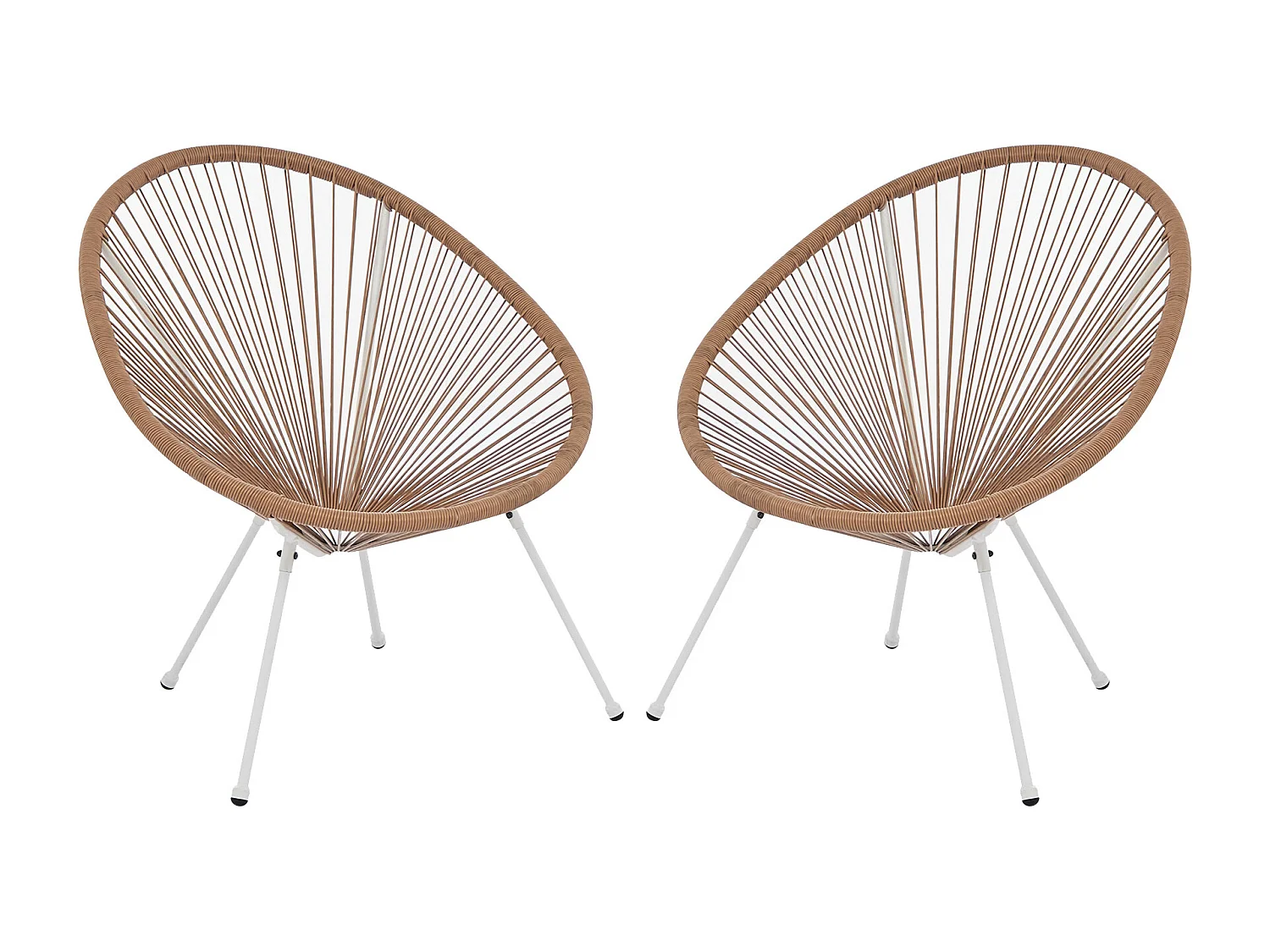 Lot de 2 fauteuils de jardin en fils de résine tressés - Naturel clair - ALIOS III de MYLIA