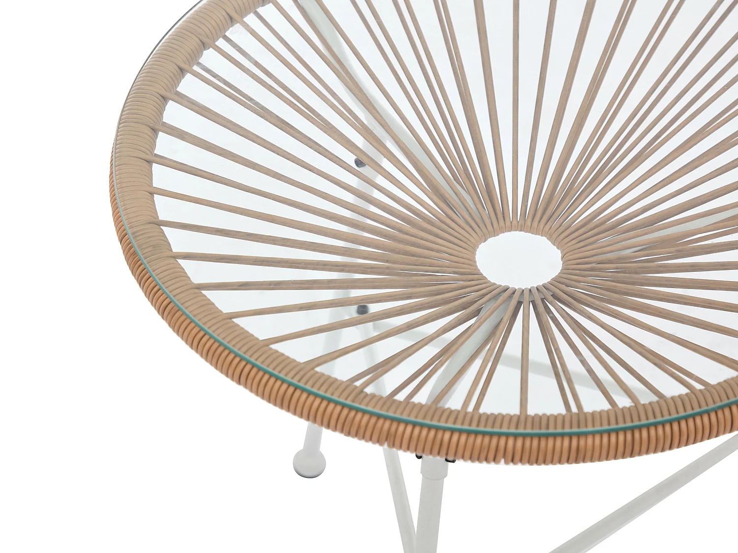 Salon de jardin en fils de résine tressés : 2 fauteuils et une table - Naturel clair - ALIOS III de MYLIA