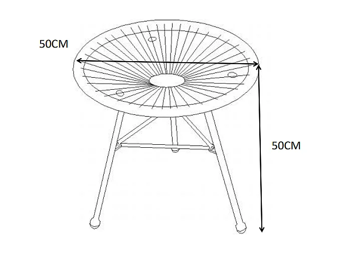 Salon de jardin en fils de résine tressés : 2 fauteuils et une table - Naturel clair - ALIOS III de MYLIA