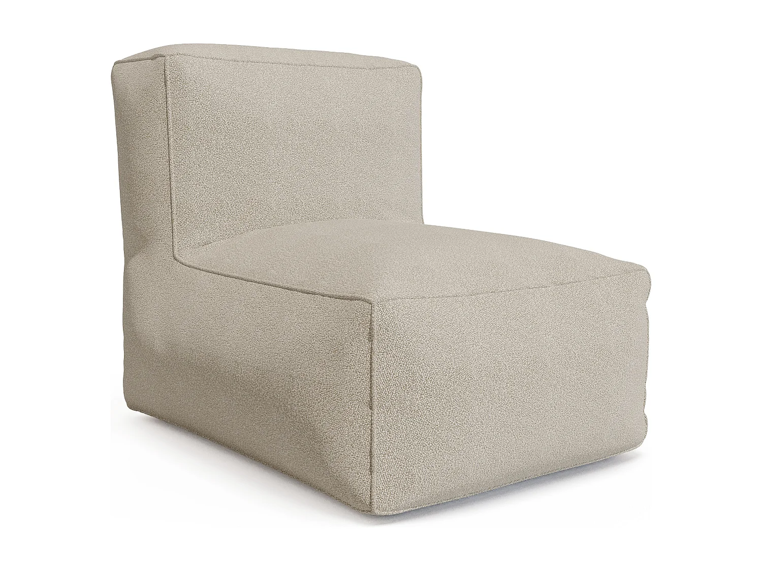 Salon de jardin en tissu bouclette 5 places : 1 canapé, 2 fauteuils et un pouf - Beige - NOUMARA de MYLIA