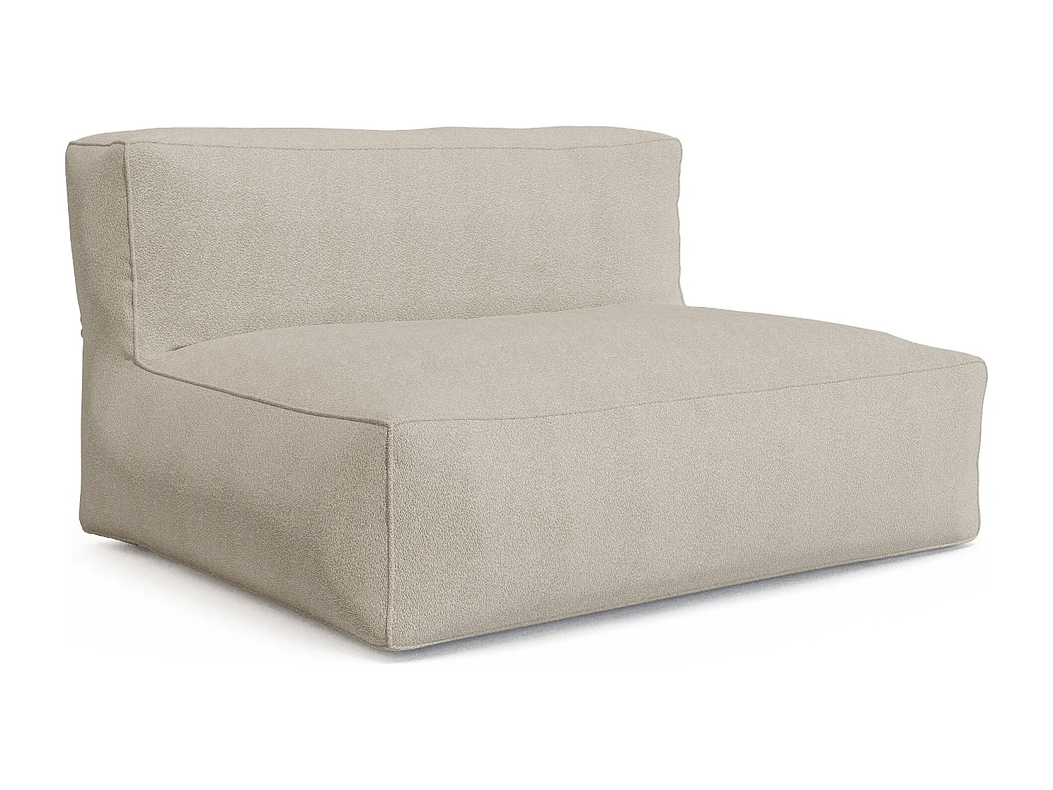 Salon de jardin en tissu bouclette 4 places : 1 canapé, 1 méridienne et un pouf - Beige - NOUMARA de MYLIA