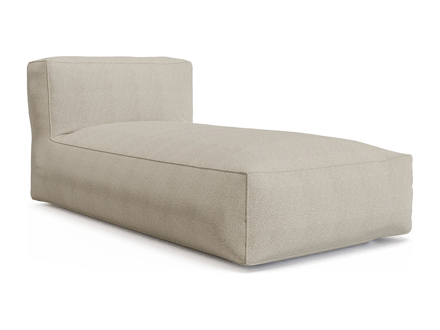 Salon de jardin en tissu bouclette 4 places : 1 canapé, 1 méridienne et un pouf - Beige - NOUMARA de MYLIA