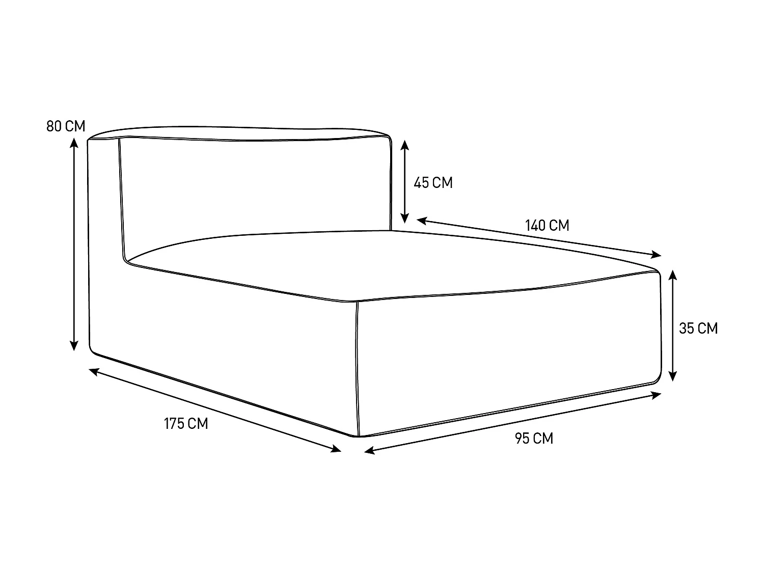Tuinsalon van bouclé stof voor 4 personen: 1 chaise longue, 2 fauteuils en een poef - Wit en beige gestreept - NOUMARA van MYLIA