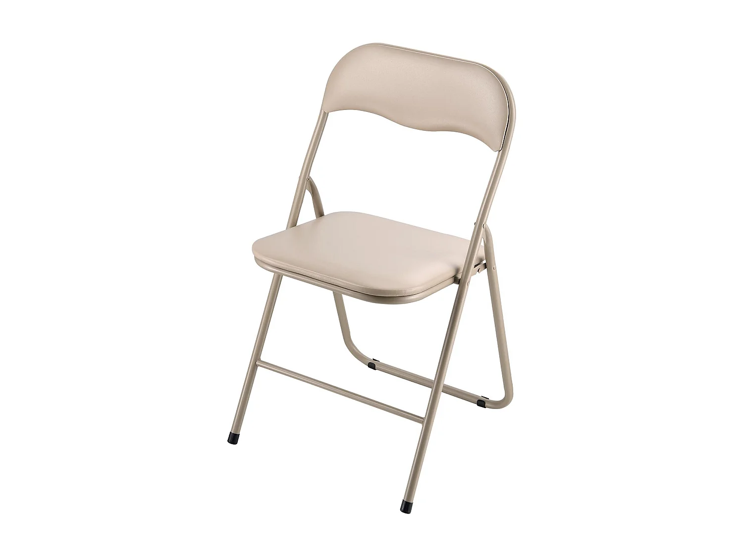 Draagbare Klapstoelen SucceBuy, Set van 4, Lederen Eetkamerstoel met Metalen Frame en Gewatteerd Kussen, voor Binnen en Buiten, Kaki