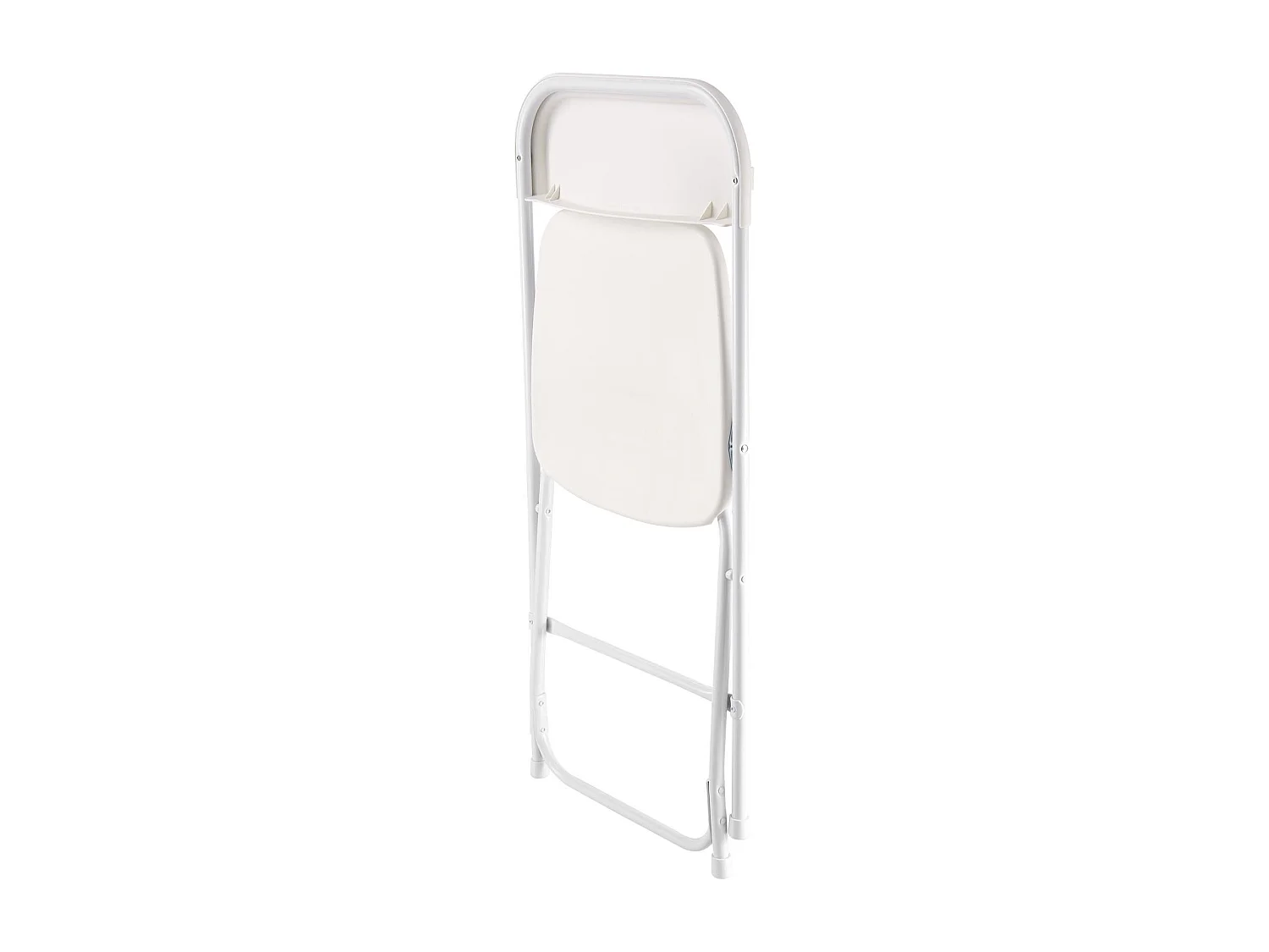 Draagbare Klapstoelen SucceBuy, Set van 6, Plastic Eetkamerstoel met Metalen Frame, voor Binnen en Buiten, Huis, Tuin, Wit