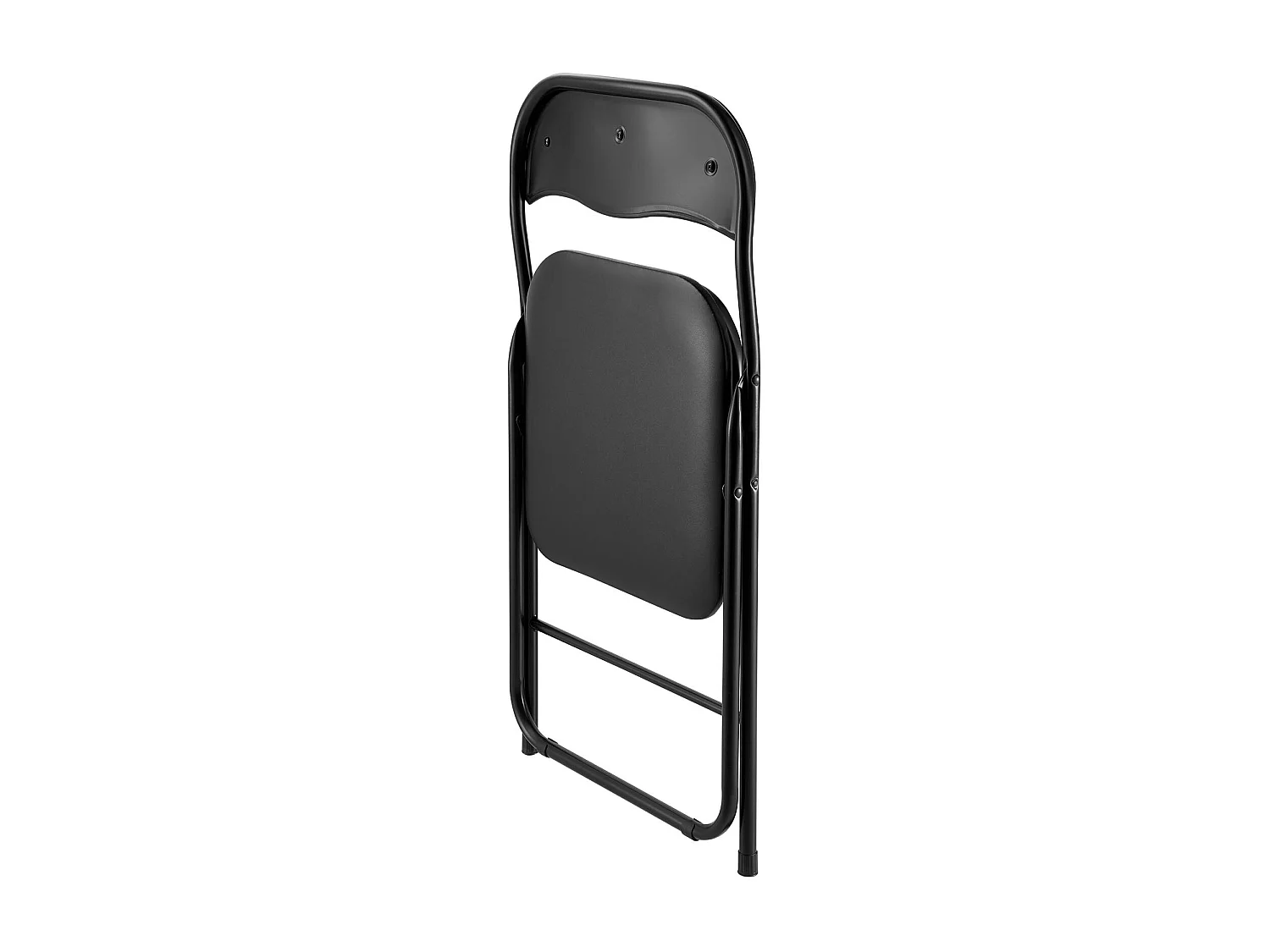 Chaises Pliantes SucceBuy Portables, Lot de 6, Chaise de Salle à Manger en Cuir avec Cadre en Métal et Coussin Rembourré, pour Intérieur et Extérieur, Noir
